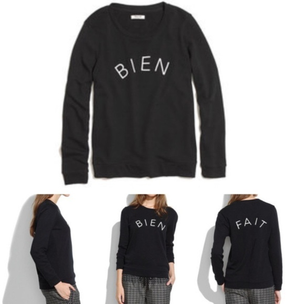 Madewell Bien Fait Crewneck Sweatshirt Size Small